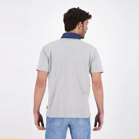 Polo homme manches courtes avec col en denim - KONTAKT