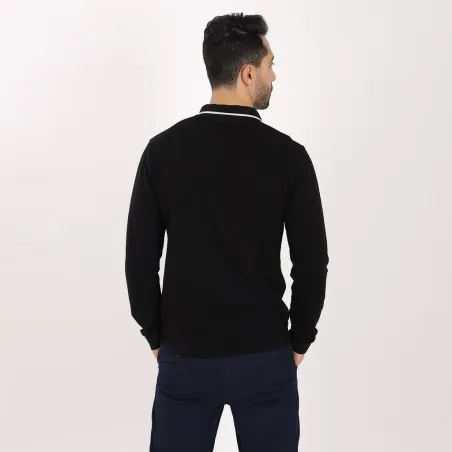 Polo homme manches longues avec poche passepoilée - KONTAKT
