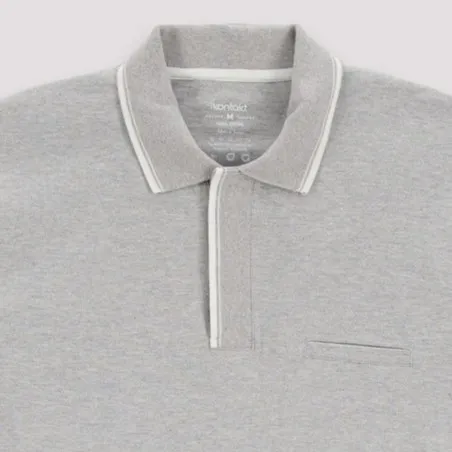 Polo homme manches longues avec poche passepoilée - KONTAKT