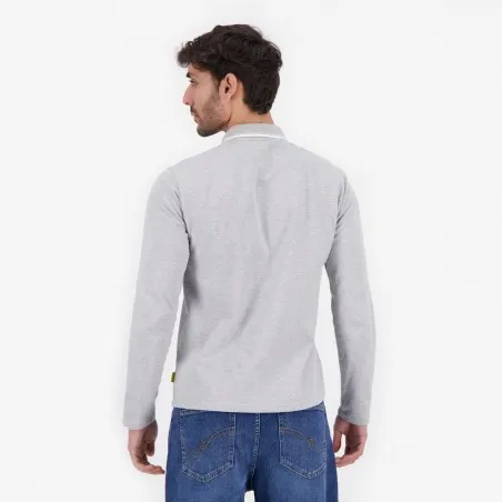 Polo homme manches longues avec poche passepoilée - KONTAKT