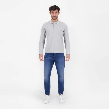 Polo homme manches longues avec poche passepoilée - KONTAKT