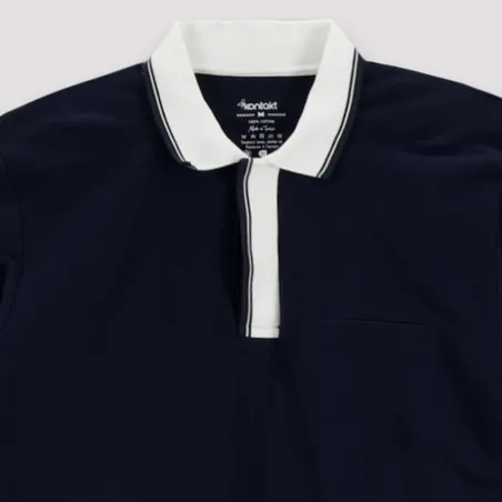 Polo homme manches longues avec poche passepoilée - KONTAKT