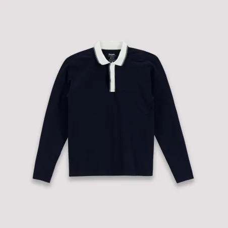 Polo homme manches longues avec poche passepoilée - KONTAKT