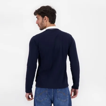 Polo homme manches longues avec poche passepoilée - KONTAKT