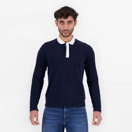 Polo homme manches longues avec poche passepoilée - KONTAKT