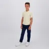 Polo zippé garçon manches courtes col mao avec broderie - KONTAKT