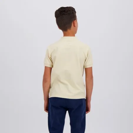 Polo zippé garçon manches courtes col mao avec broderie - KONTAKT