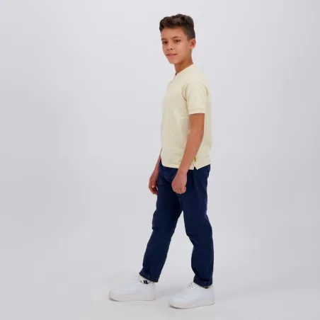 Polo zippé garçon manches courtes col mao avec broderie - KONTAKT