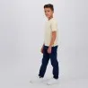 Polo zippé garçon manches courtes col mao avec broderie - KONTAKT