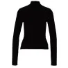 Pull col cheminée femme manches longues en jersey avec broderie - KONTAKT