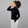 Pull col cheminée femme manches longues en jersey avec broderie - KONTAKT