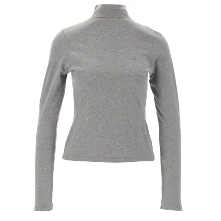 Pull col cheminée femme manches longues en jersey avec broderie - KONTAKT