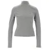 Pull col cheminée femme manches longues en jersey avec broderie - KONTAKT