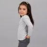 Pull col cheminée fille manches longues en jersey avec broderie - KONTAKT