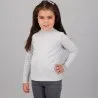 Pull col cheminée fille manches longues en jersey avec broderie - KONTAKT