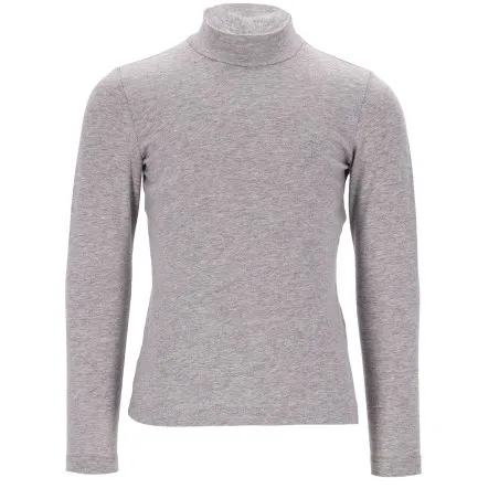 Pull col cheminée fille manches longues en jersey avec broderie - KONTAKT