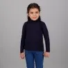 Pull col cheminée fille manches longues en jersey avec broderie - KONTAKT