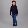 Pull col cheminée fille manches longues en jersey avec broderie - KONTAKT