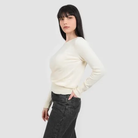 Pull femme avec détail broderie en maille fine - KONTAKT