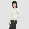 Pull femme avec détail broderie en maille fine - KONTAKT