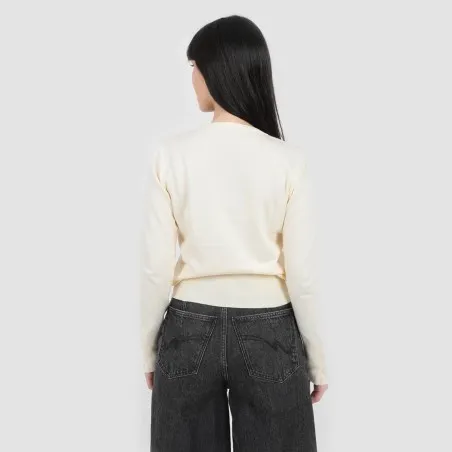 Pull femme avec détail broderie en maille fine - KONTAKT