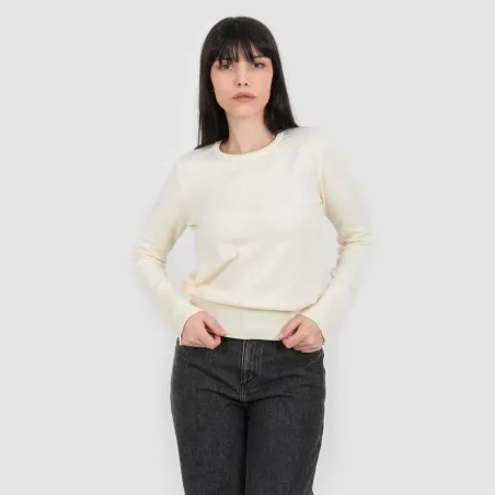 Pull femme avec détail broderie en maille fine - KONTAKT