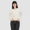 Pull femme avec détail broderie en maille fine - KONTAKT
