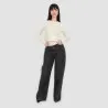 Pull femme avec détail broderie en maille fine - KONTAKT