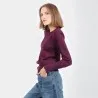 Pull femme avec détail broderie en maille fine - KONTAKT