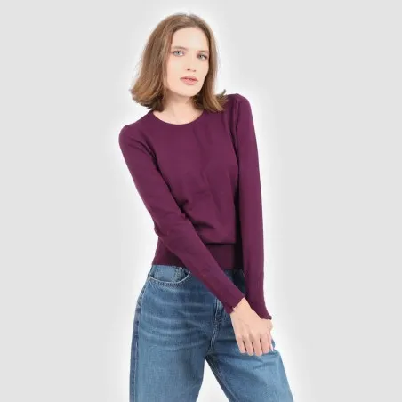 Pull femme avec détail broderie en maille fine - KONTAKT