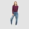 Pull femme avec détail broderie en maille fine - KONTAKT