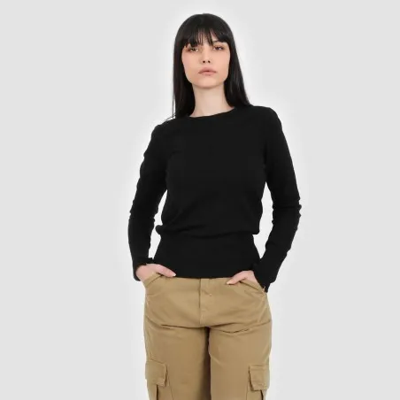 Pull femme avec détail broderie en maille fine - KONTAKT