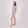 Pyjama chemise et short femme manches courtes avec pipping - KONTAKT