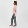Pyjama côtelé femme manches longues avec volant - KONTAKT