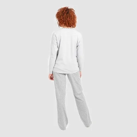 Pyjama femme col V manches longues avec poche - KONTAKT
