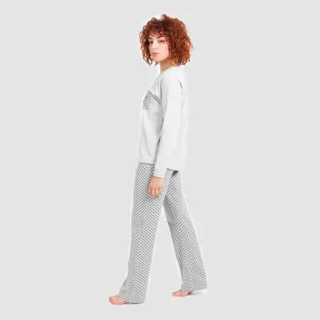 Pyjama femme col V manches longues avec poche - KONTAKT