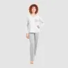 Pyjama femme col V manches longues avec poche - KONTAKT