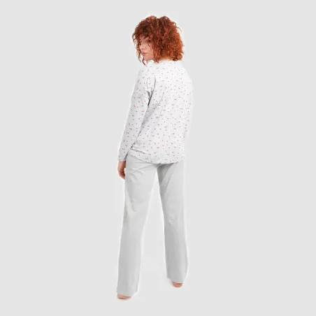 Pyjama femme col V manches longues avec poche - KONTAKT