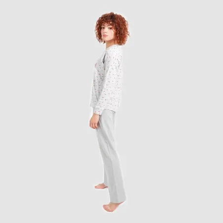 Pyjama femme col V manches longues avec poche - KONTAKT