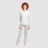 Pyjama femme col V manches longues avec poche - KONTAKT