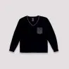 Pyjama femme col V manches longues avec poche - KONTAKT