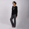 Pyjama femme col V manches longues avec poche - KONTAKT
