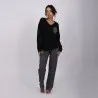 Pyjama femme col V manches longues avec poche - KONTAKT