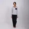 Pyjama femme col V manches longues avec poche - KONTAKT