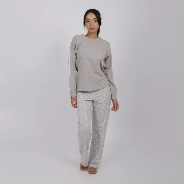 Pyjama femme manches longues avec détail dentelle - KONTAKT