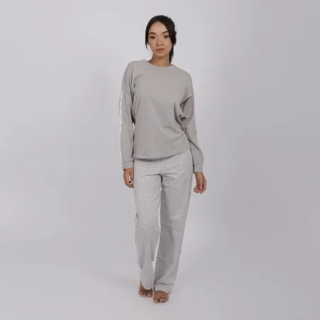 Pyjama femme manches longues avec détail dentelle - KONTAKT