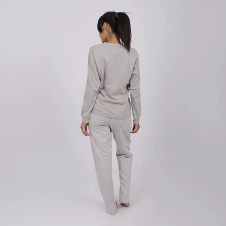 Pyjama femme manches longues avec détail dentelle - KONTAKT