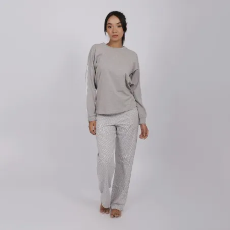 Pyjama femme manches longues avec détail dentelle - KONTAKT