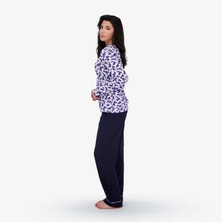 Pyjama femme manches longues avec patte boutonnée - KONTAKT