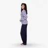 Pyjama femme manches longues avec patte boutonnée - KONTAKT